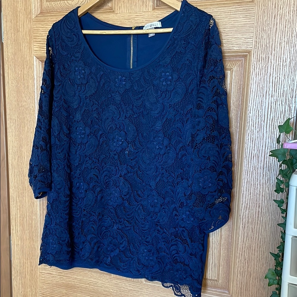 Elegant Blue Lace Top